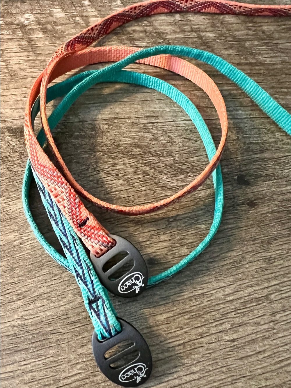 Chaco Wraps Teal and Coral